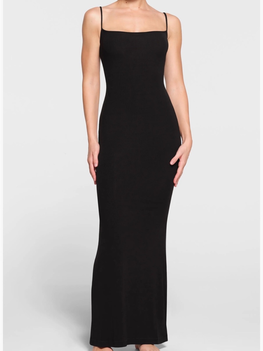 Skims Women's New Soft Lounge Long Slip Dress Onyx Size M NWT